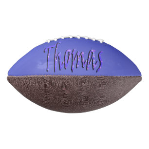 Ballon De Foot Logo du nom de Thomas bleu,