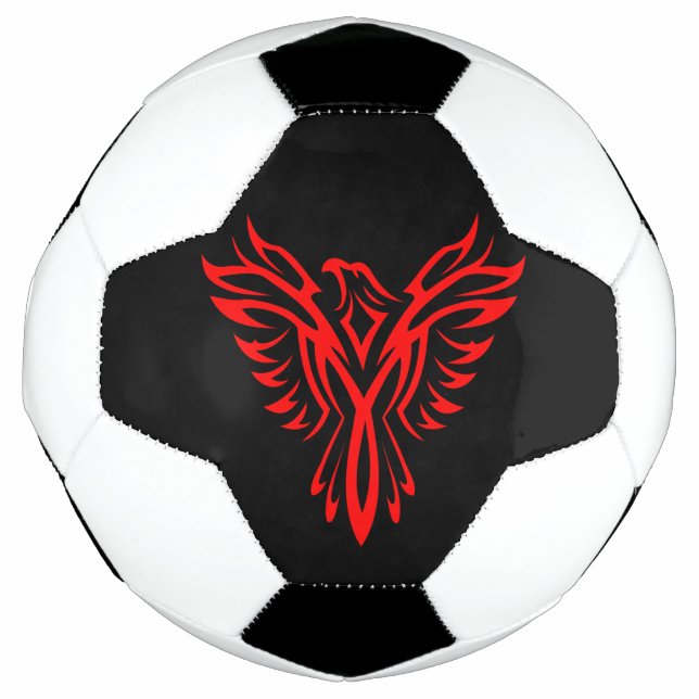 Ballon De Foot Logo Mythique Phoenix Bird Rising (Rouge) (Devant)
