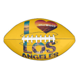 Ballon De Foot Los Angeles Skyline Sunset & Hollywood Typographie
