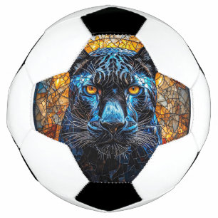 Ballon De Foot Magnifique œuvre d'art en verre teinté de panthère