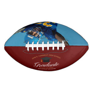 Ballon De Foot Maroon Red Graduation Custom 2025 Graduate Photo