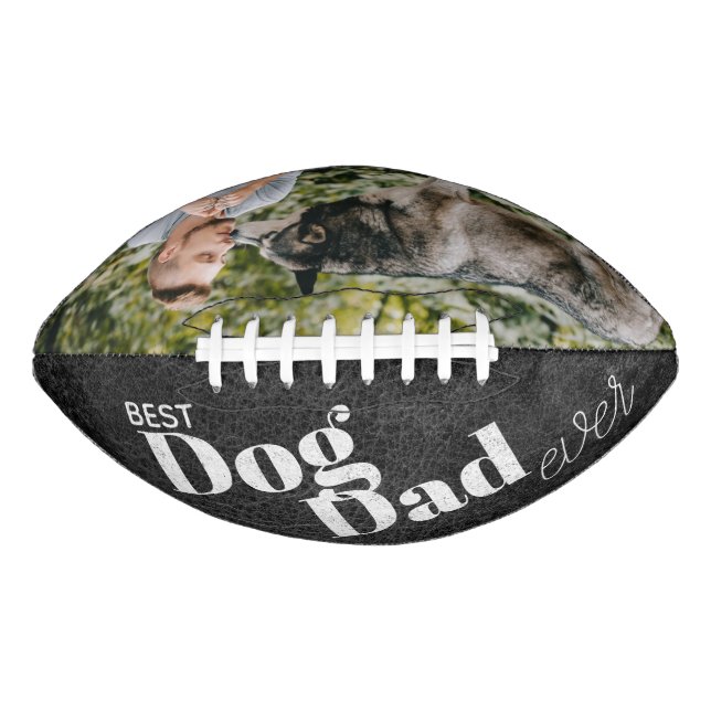 Ballon De Foot Meilleur Chien Papa Jamais Retro Photo Football (Devant)
