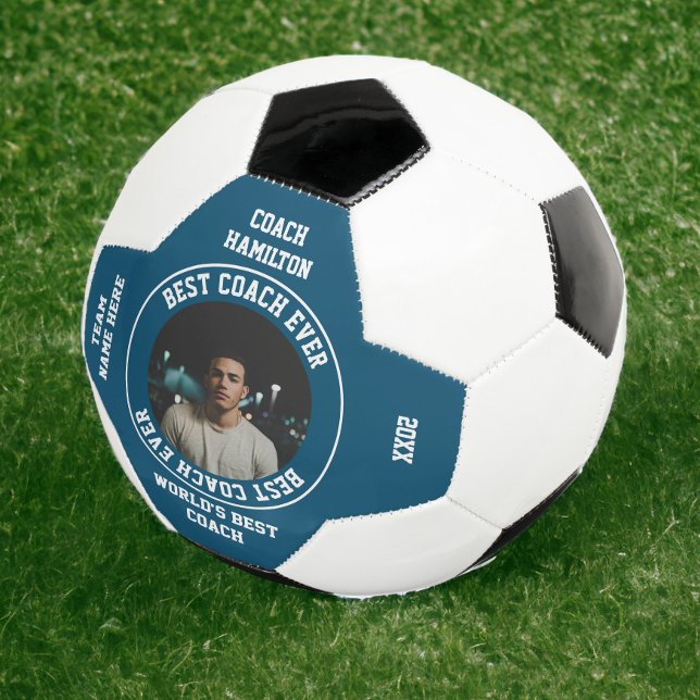 Ballon De Foot Meilleur Entraîneur photo personnalisée (Best Coach Ever Photo Personalized Soccer Ball from Ricaso
Add own text and photograph)