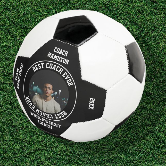 Ballon De Foot Meilleur Entraîneur photo personnalisée (Créateur téléchargé)