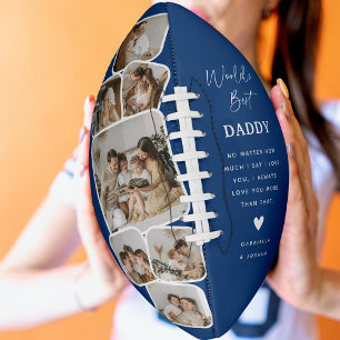 Ballon De Foot Meilleur papa du monde avec une grille photo multi