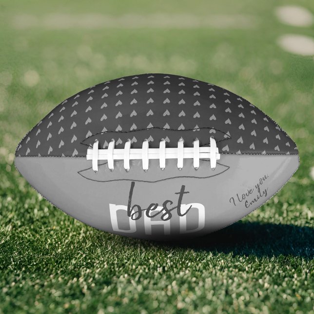 Ballon De Foot Meilleur papa Grey Heart Motif Fête du Père (Créateur téléchargé)