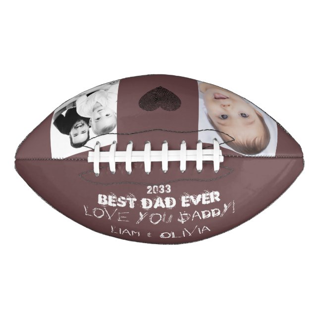 Ballon De Foot Meilleur papa jamais unique amusant Collage photo (Devant)