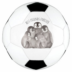 Ballon De Foot Meilleurs amis Empereur Penguins Aquarelle  