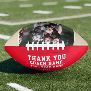Ballon De Foot Merci Coach Nom de l'équipe Photo rouge
