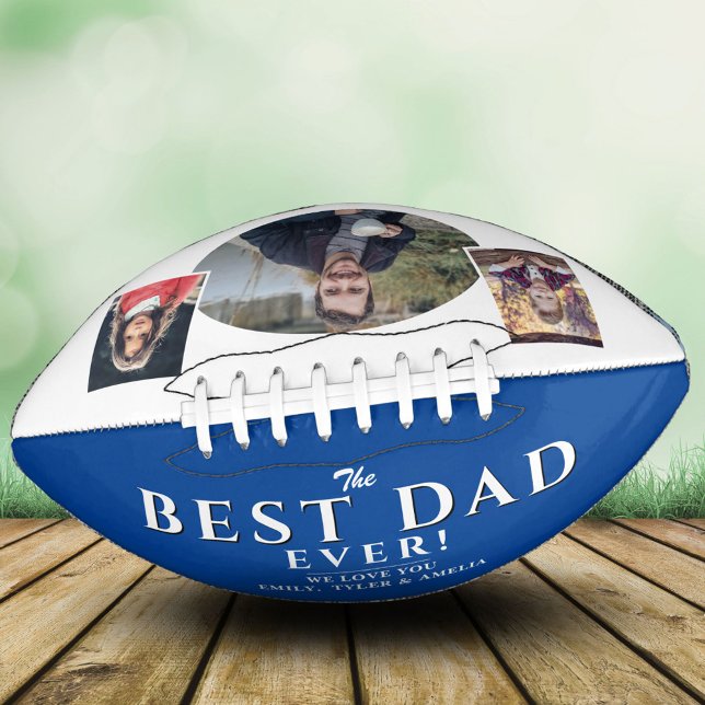 Ballon De Foot Modern Best Papa Père 3 Photo Collage Football (Créateur téléchargé)