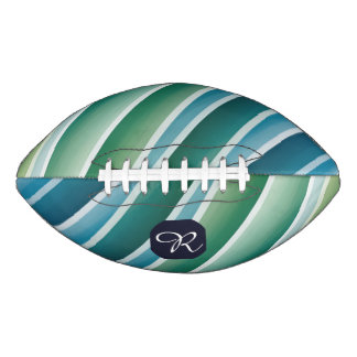Ballon De Foot Monogramme Abstrait Blue Green Football