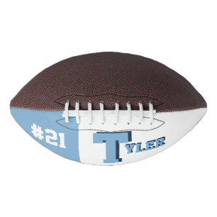 Ballon De Foot Monogramme bleu clair et blanc