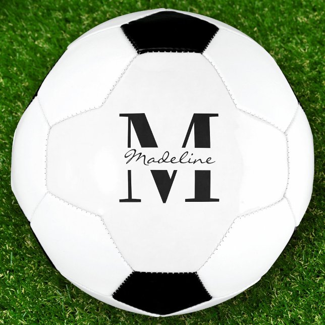 Ballon De Foot Monogramme Cool tendance Nom personnalisé Sporty (Créateur téléchargé)