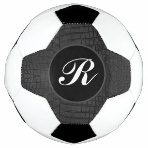 Ballon De Foot Monogramme Crocodile noir en cuir Imprimer