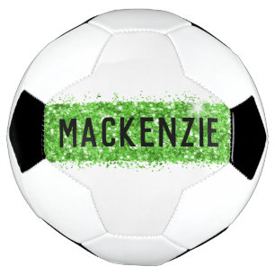 Ballon De Foot Monogramme de bande verte Nom personnalisé personn