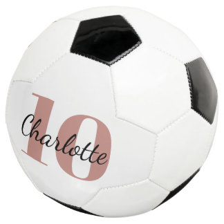 Ballon De Foot Monogramme d'or rose blanc initiales nom