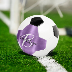 Ballon De Foot Monogramme écriture noire et blanche sur métal bro