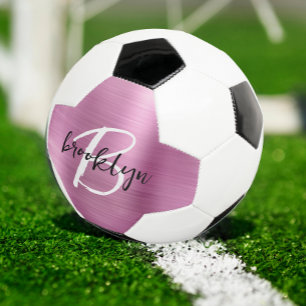 Ballon De Foot Monogramme écriture noire et blanche sur métal bro
