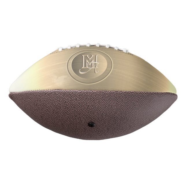 Ballon De Foot Monogramme gravé en acier métal d'or (Tourné à 270°)