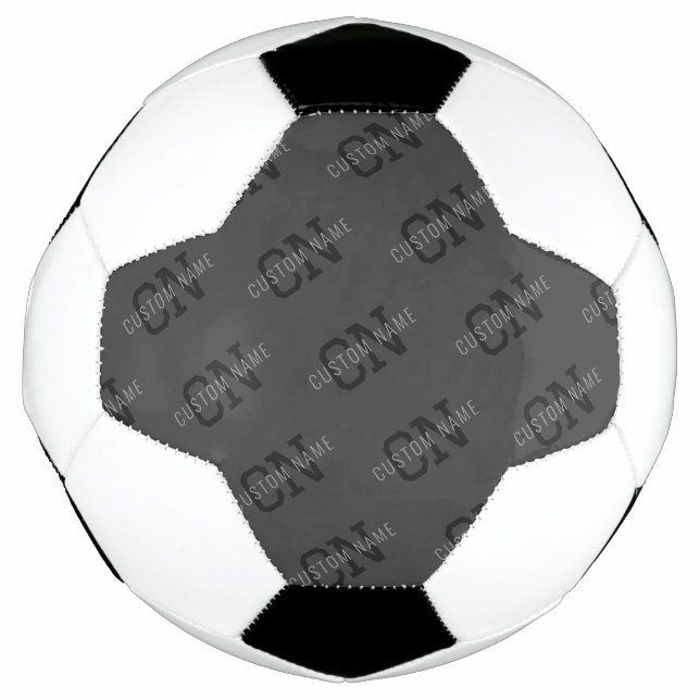 Ballon De Foot Monogramme moderne Carrelé gris foncé Nom/autre te (Devant)
