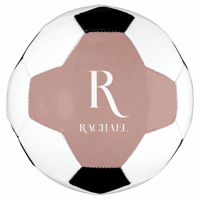Ballon De Foot Monogramme Moderne Design Beige (Devant)