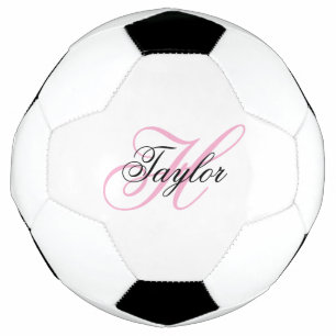 Ballon De Foot Monogramme noir et rose