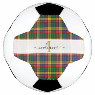 Ballon De Foot Monogramme Nom du script Plaid Clan Buchanan Tarta