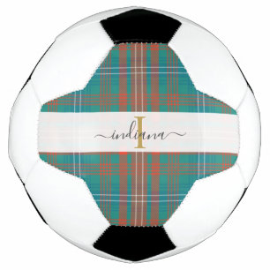 Ballon De Foot Monogramme Nom du script Plaid Clan Wilson Tartan