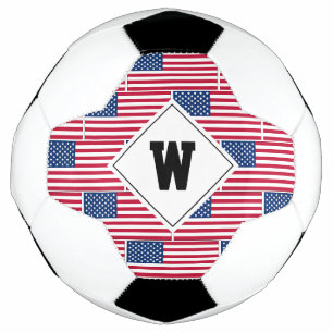Ballon De Foot Monogramme patriotique AMERICAN FLAG balle de foot