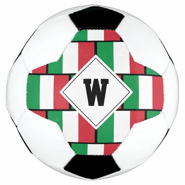 Ballon De Foot Monogramme Patriotique ITALIE (Devant)
