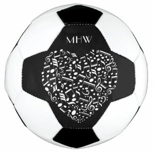Ballon De Foot monogramme personnalisé et couleur Musical Heart s