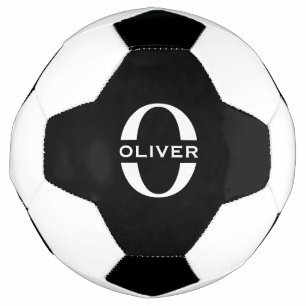 Ballon De Foot Monogramme personnalisé noir et blanc