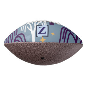 Ballon De Foot Monogramme personnalisé Willow Tree Motif Blue Foo