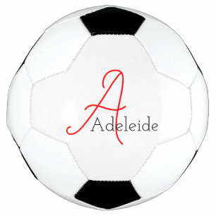 Ballon De Foot Monogramme rouge Whimsical Personnalisé