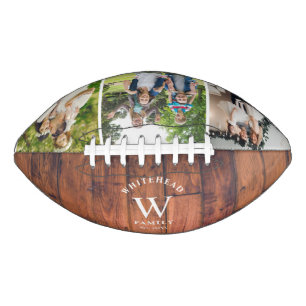 Ballon De Foot Monogramme rustique Bois photo Collage Football