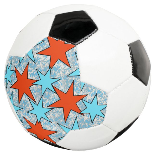 Ballon De Foot Motif Blue et Red Star (3/4)