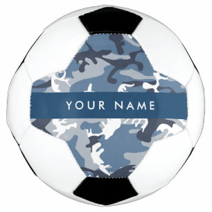 Ballon De Foot Motif camouflage neige hivernale bleue Personnalis