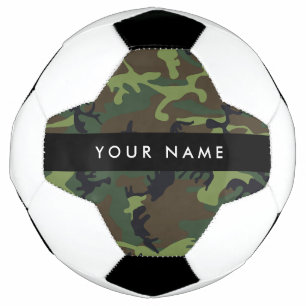 Ballon De Foot Motif Camouflage Vert, Votre nom, Personnaliser