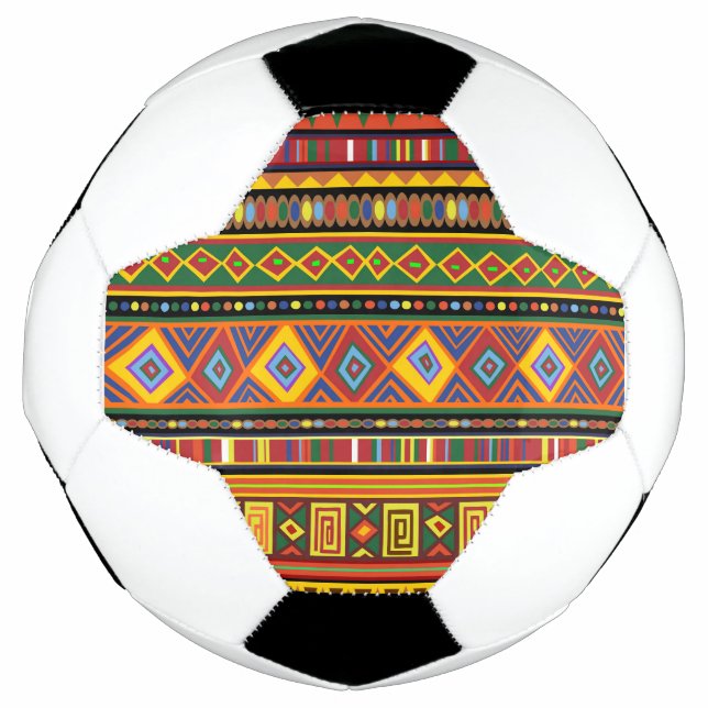 Ballon De Foot Motif d'art ethnique en Afrique (Devant)