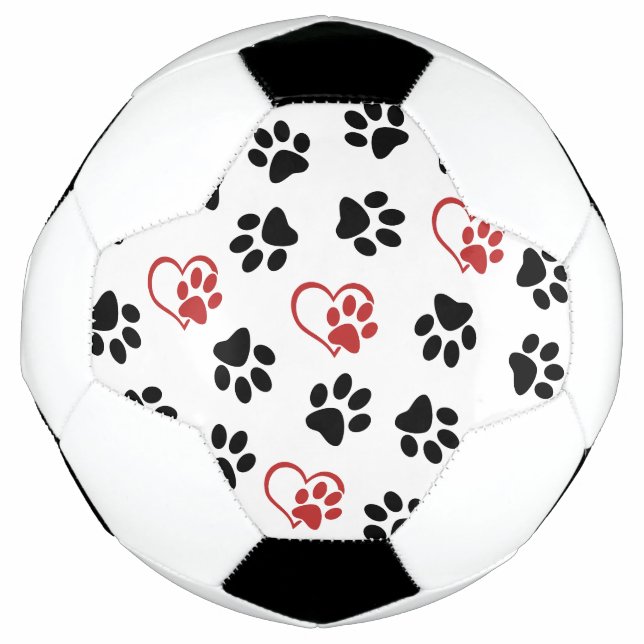 Ballon De Foot Motif De Pâtes, Pâtes Noires, Pâtes Rouges, Coeurs (Devant)
