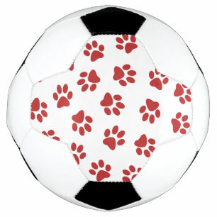 Ballon De Foot Motif de pattes, pattes de chien, pattes rouges