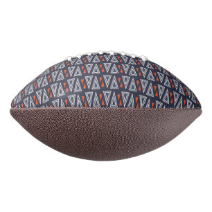 Ballon De Foot Motif de triangles géométriques bleu foncé et roug