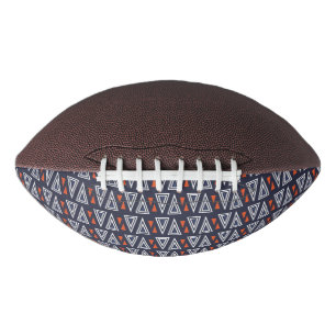 Ballon De Foot Motif de triangles géométriques bleu foncé et roug
