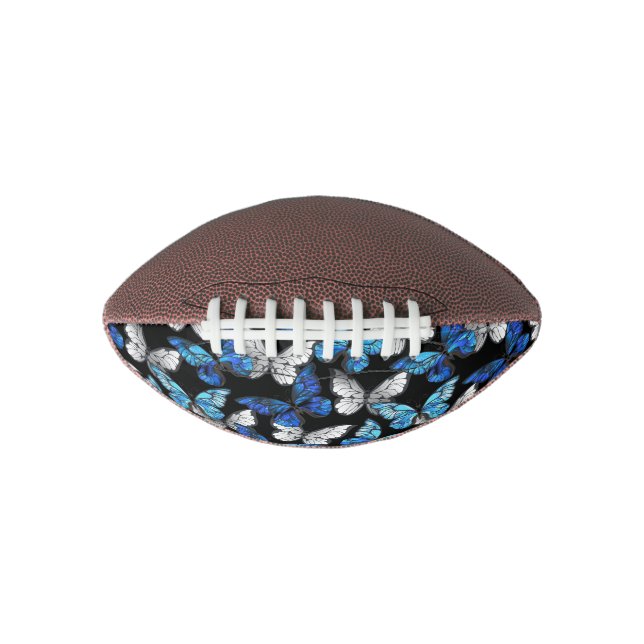 Ballon De Foot Motif sans couleur foncée avec papillons bleus Mor (Devant)