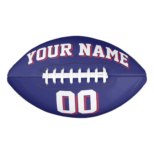 Ballon De Foot NAVY BLUE BLANC ET RED Custom Football (Devant)