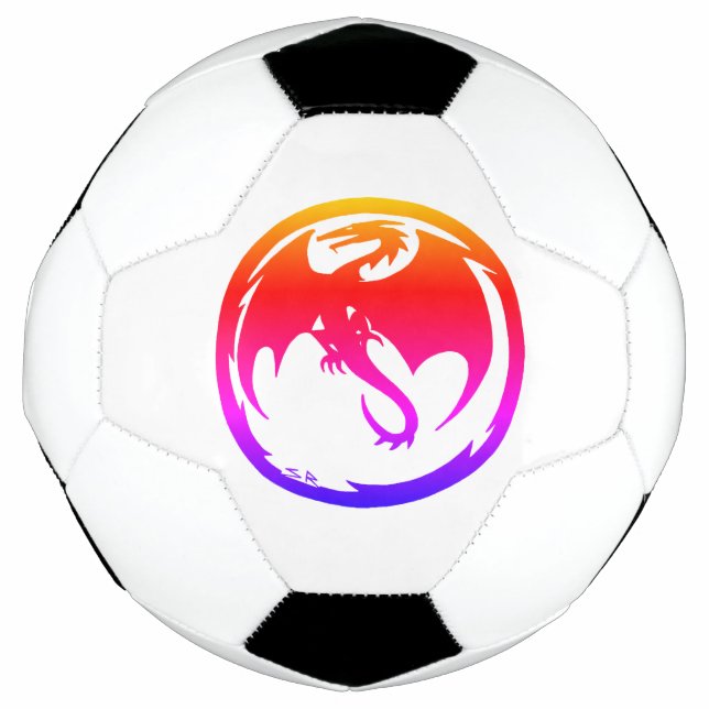 Ballon De Foot Neon Dragon balle de football blanc (Devant)