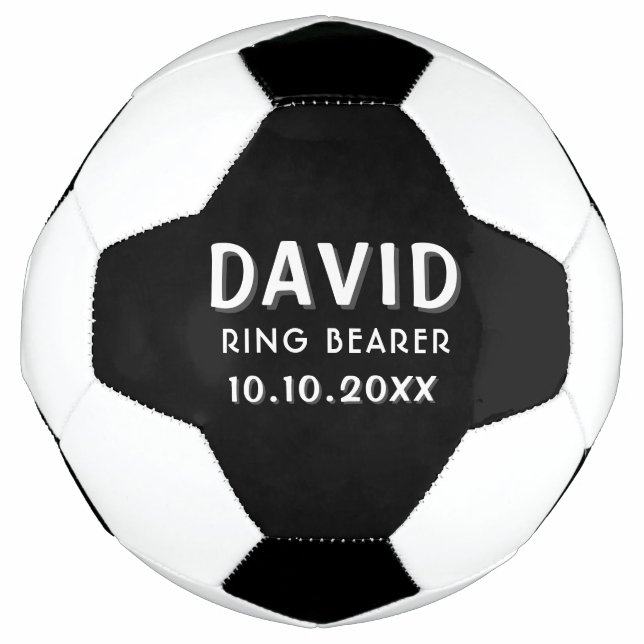 Ballon De Foot Nom du porteur d'anneau personnalisé Mariage Date  (Devant)