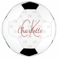 Nom initial du monogramme d'or rose blanc
