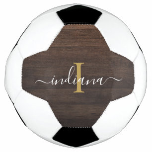 Ballon De Foot Nom initial script fille personnalisé rustique