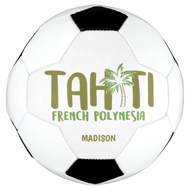 Ballon De Foot Nom personnalisé et couleur Tahiti (Devant)